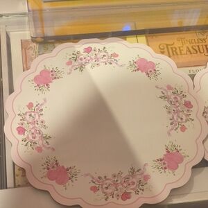 Floral Heart Corkboard Placemats Set Of 2